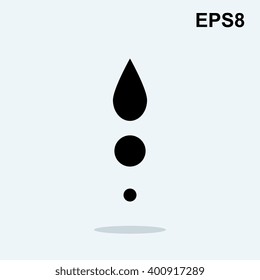 black web drop or rain icon on white background