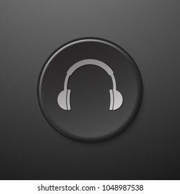 auricular de icono de la web negra