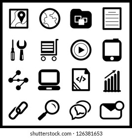 Black web icon set