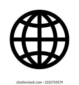 Black web or internet icon with white background