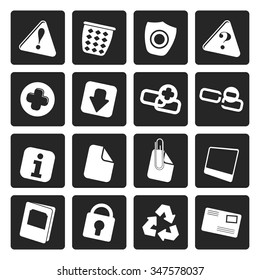 Black Web site and computer Icons - Vector Icon Set
