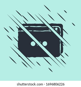Black Website template icon isolated on green background. Internet communication protocol. Glitch style. Vector Illustration