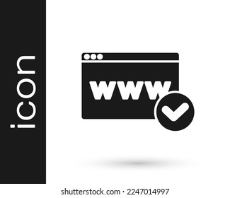 Black Website template icon isolated on white background. Internet communication protocol.  Vector