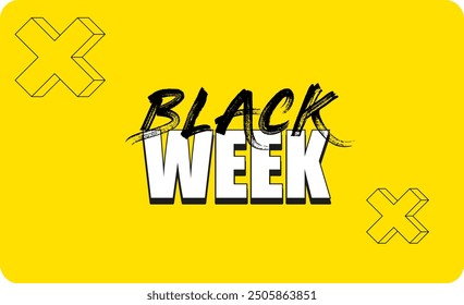 Black Week Viernes Venta Marketing Publicidad Amarillo