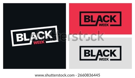 Black Week Logo Set – Red, Black and Grey Versions