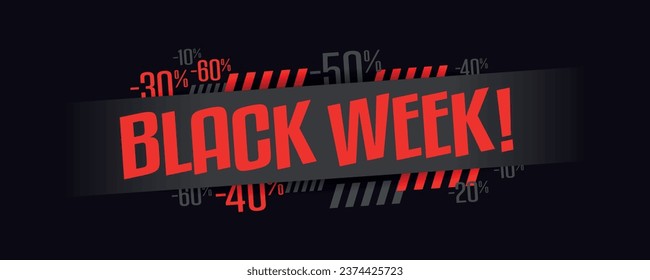 Black week on black background