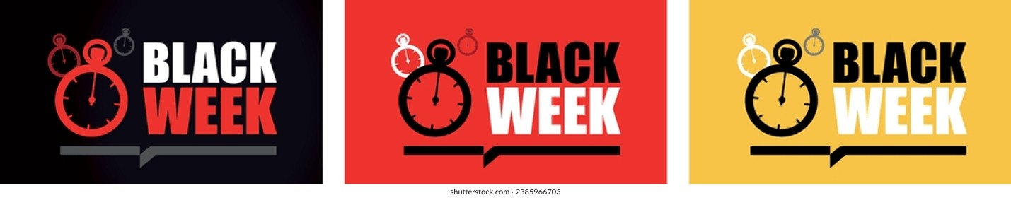 Black week on black, red and yellow background