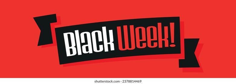 Schwarze Woche auf Band, roter Hintergrund