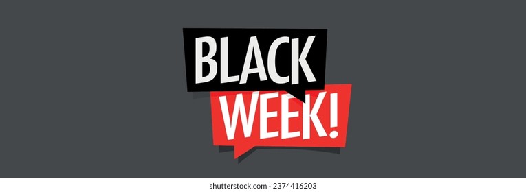 Black week on speech bubble