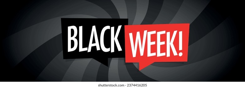 Black week on speech bubble