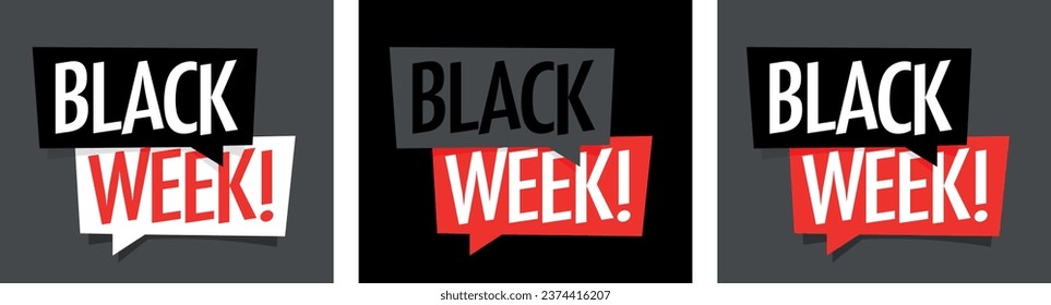 Black week on speech bubble