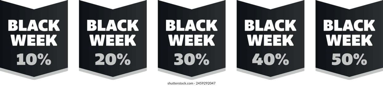 black week sale banner set