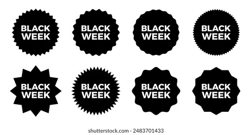 Black week sale set sticker