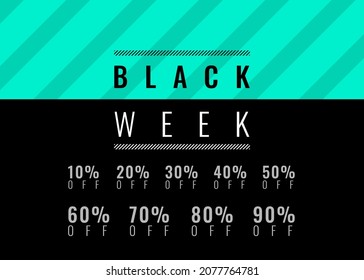 Vector de la Semana Negra Descubre texto en fondo azul y negro