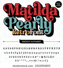 Black and WEhite Matilda Pearly Retro Vintage Display bold Font alphabet