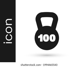 Black Weight icon isolated on white background. Kilogram weight block for weight lifting and scale. Mass symbol.  Vector