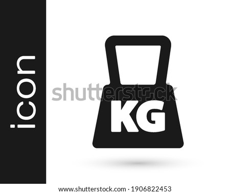 Black Weight icon isolated on white background. Kilogram weight block for weight lifting and scale. Mass symbol.  Vector