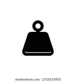 Un icono de peso negro sobre un fondo blanco