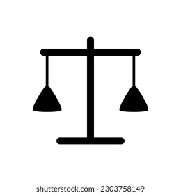 Black weight judicial scales libra icon vector design