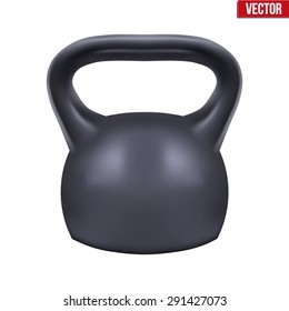 Black weight kettlebell. Vector Illustration isolated on white background.
