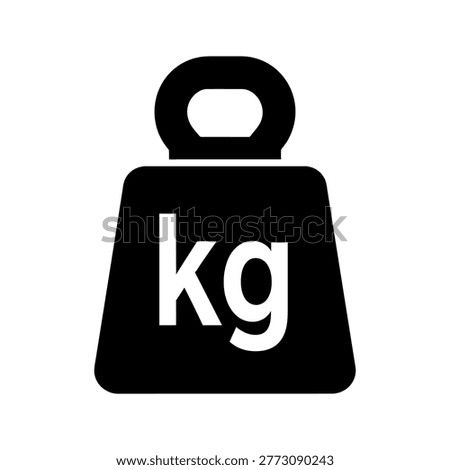 Black weight with "kg" label kilogram measurement
