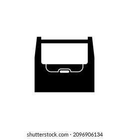 Black Welder Tool Bag Icon. Flat Illustration Of Black Welder Tool Bag Vector Icon For Web Design