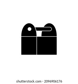 Black Welder Tool Bag Icon. Flat Illustration Of Black Welder Tool Bag Vector Icon For Web Design