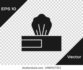 Black Wet wipe pack icon isolated on transparent background.  Vector