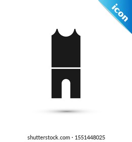 Black Wetsuit for scuba diving icon isolated on white background. Diving underwater equipment.  Vector Illustration