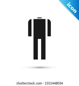 Black Wetsuit for scuba diving icon isolated on white background. Diving underwater equipment.  Vector Illustration