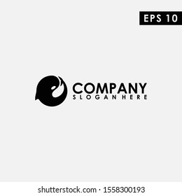 Black Whale Logo Design Vector Template. Modern Design. Vector Illustration