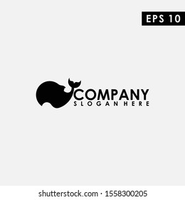 Black Whale Logo Design Vector Template. Modern Design. Vector Illustration