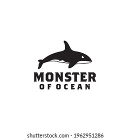 Black whale logo design vector template