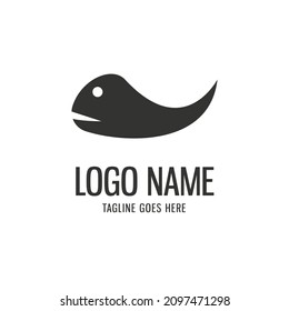 black whale simple design logo