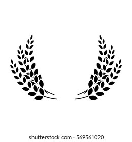 black wheat branches icon image design, vector illustration