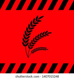 Black wheat on a red background, vector illustration for design.