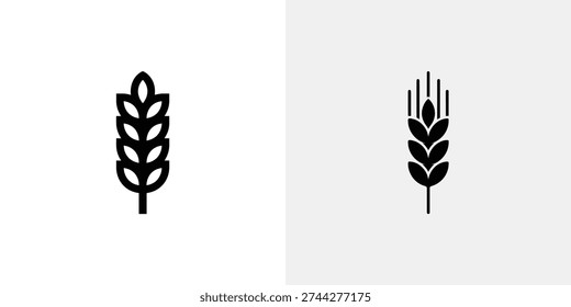 Black wheat on white background symbols