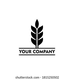 Black wheat stalk flat logo