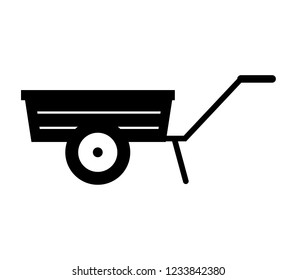 Black wheelbarrow icon. vector