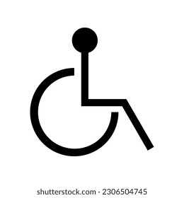 Black wheelchair disabled person cripple sign icon vector design