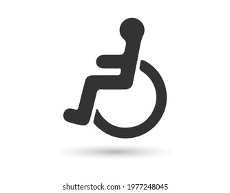 Black wheelchair icon isolated on white background