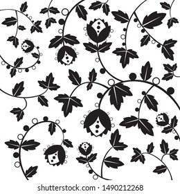 Black and whie floral pattern