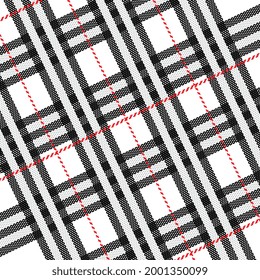 Schwarz-Weiß-Schottenmuster in schwarz, beige und weiß. Schottischer Käfig und traditionell schottischer schottischer Hintergrund und Vorlage für Design-Ornament und Nahtlose Textur. Vektorgrafik