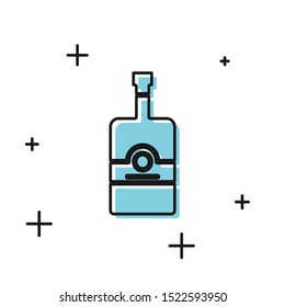 Black Whiskey bottle icon isolated on white background.  Vector Illustration