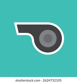 Ícone plano preto assobio. Ilustração vetorial