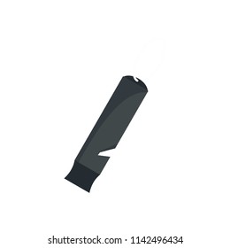 Black whistle icon. Flat illustration of black whistle vector icon for web isolated on white