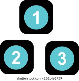 Black and white 1234 number icon. Number icons set,. Number icons set,
