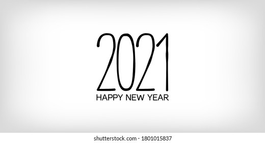 Black and White 2021 Frame Happy New Year Banner Design. Winter Holiday Celebration Poster. Graphic 2021 Icon Texture. Black and White 2021 Text Typography. Christmas Logo Wallpaper.