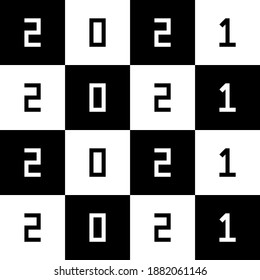 black and white 2021 vector design template