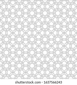 Black and white 2D CAD drawing of Islamic pattern. Islamic patterns use elements of geometry that are repeated in their designs.